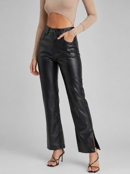 Abercrombie & Fitch Pants - NWT Abercrombie & Fitch 90s Straight Ultra High Rise Vegan Leather Pant 27 SHORT